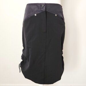 Y2K Black Utility Skirt Drawstring Size Medium Goth Grunge Alternative Nylon Vtg